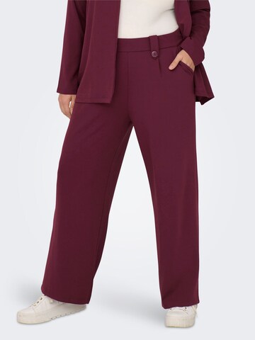 ONLY Carmakoma Wide leg Pleat-Front Pants in Red: front