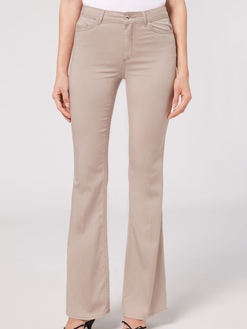 CALZEDONIA Flared Jeans in Beige
