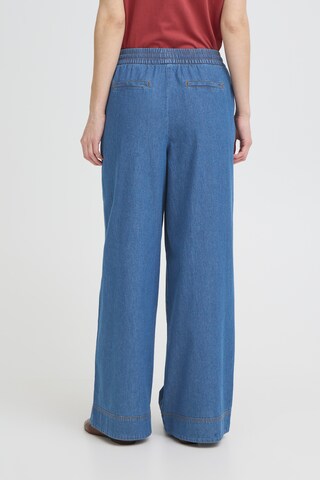 ICHI Wide leg Jeans in Blauw