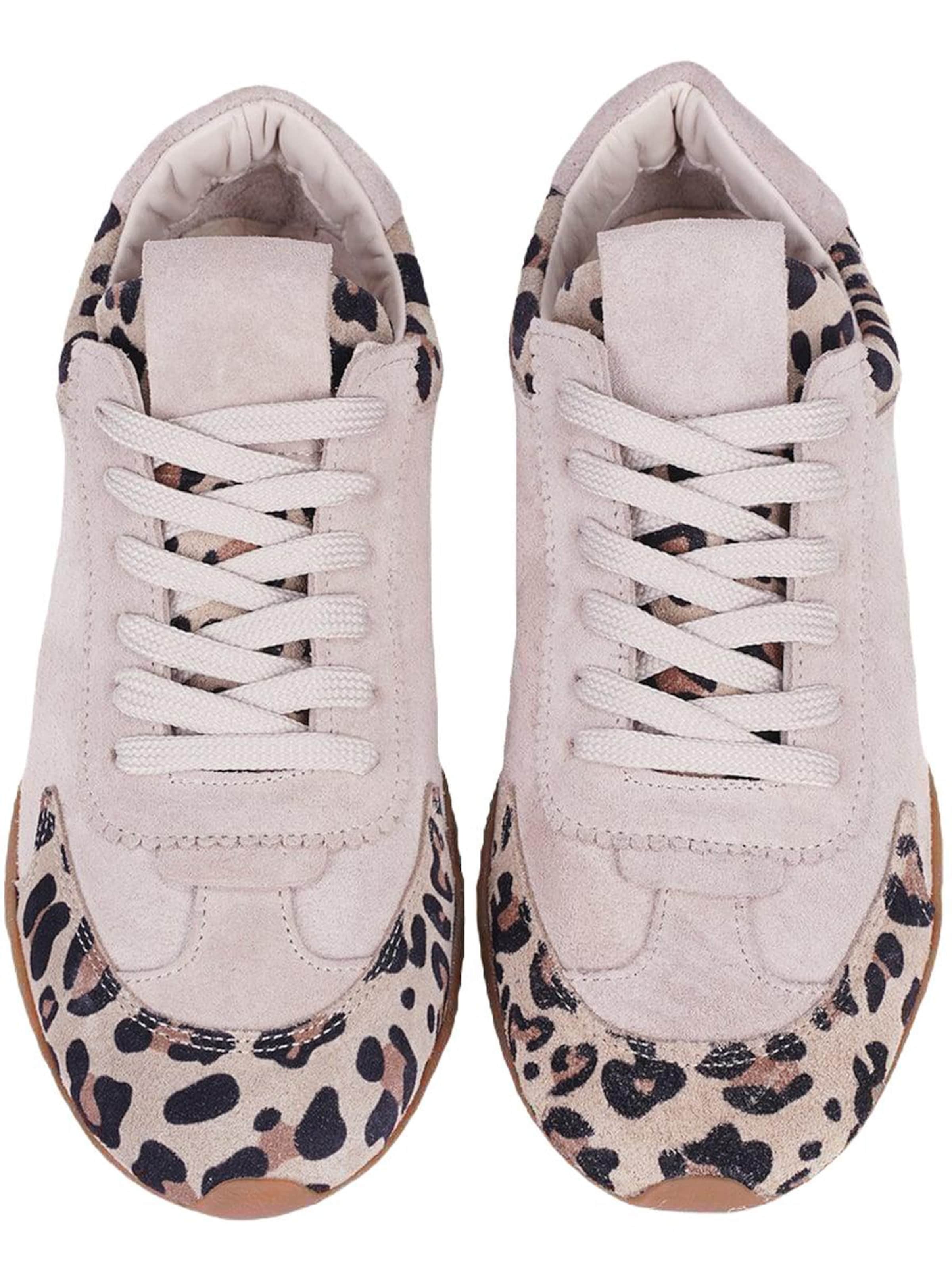 Desa - Zapatillas deportivas bajas 'DESA Damen-Sneaker aus Wildleder mit Leopardenmuster' en beige