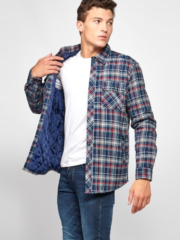 KOROSHI Comfort fit Button Up Shirt in Blue