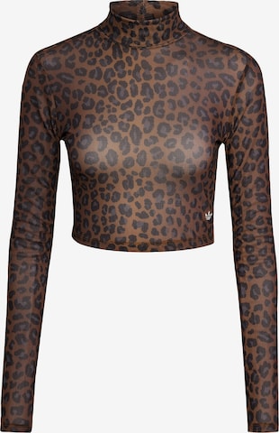 ruda ADIDAS ORIGINALS Marškinėliai 'Leopard Long Sleeve': priekis