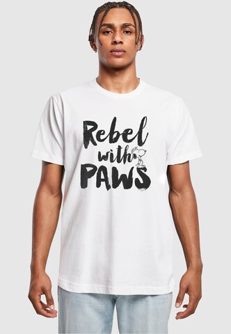 T-Shirt 'Peanuts - Rebel With Paws' Merchcode en blanc : devant