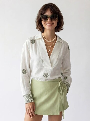 MixRay Bluse in Weiß