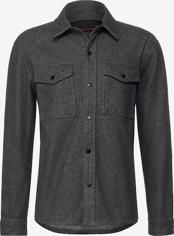 Street One MEN Regular fit Button Up Shirt in Grey: front