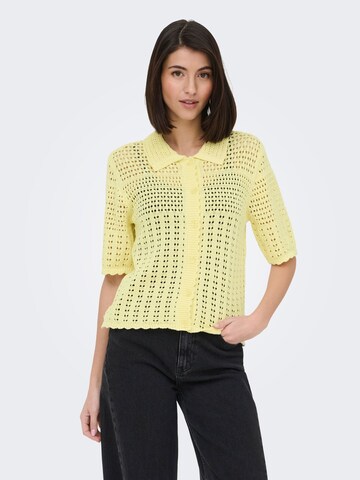 JDY Gebreid vest 'JDYRobin' in Geel: voorkant