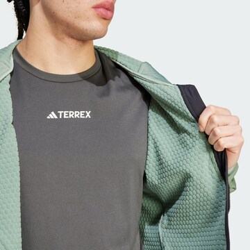 ADIDAS TERREX Athletic Fleece Jacket 'Techrock' in Green