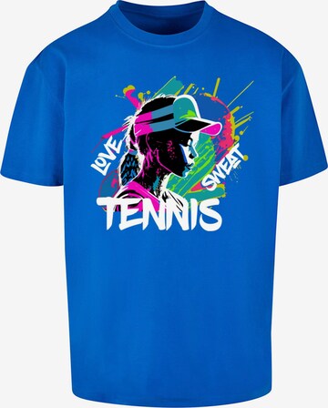Merchcode T-Shirt 'Tennis Love, Sweat' in Blau: predná strana