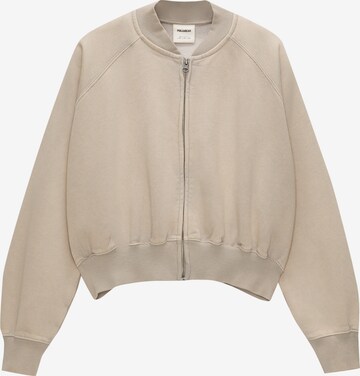 Pull&Bear Sweatjacke in Braun: predná strana