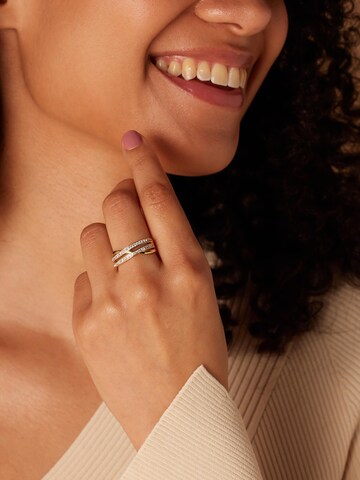 Lucardi Ring 'Funkelndes Basic' in Goud