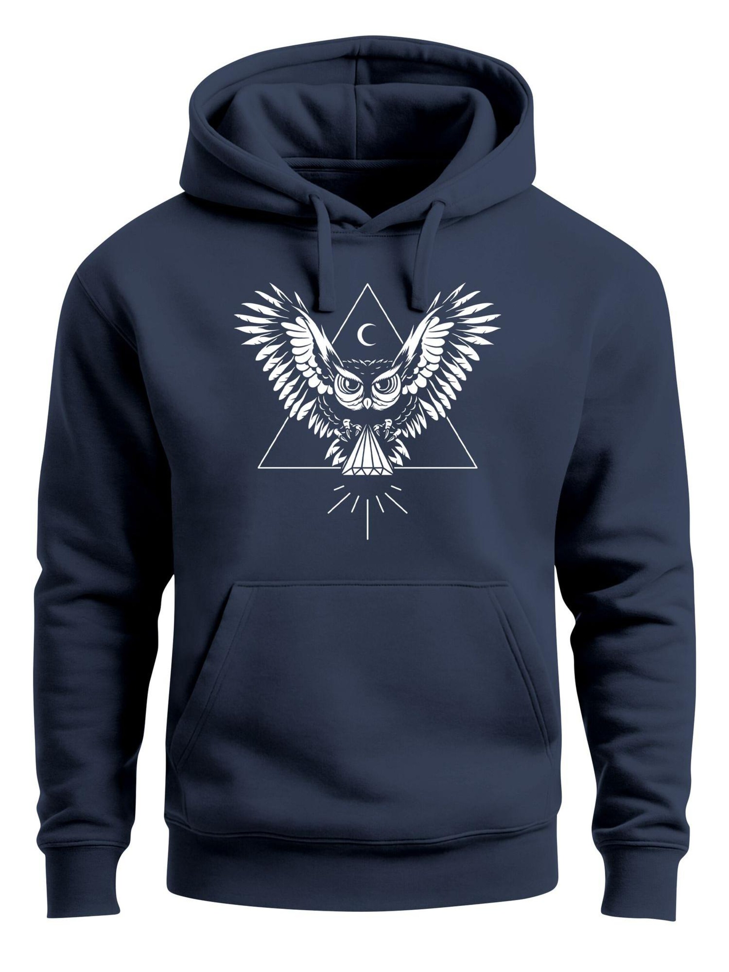 Neverless Sweatshirt 'Eule' in Blue: front