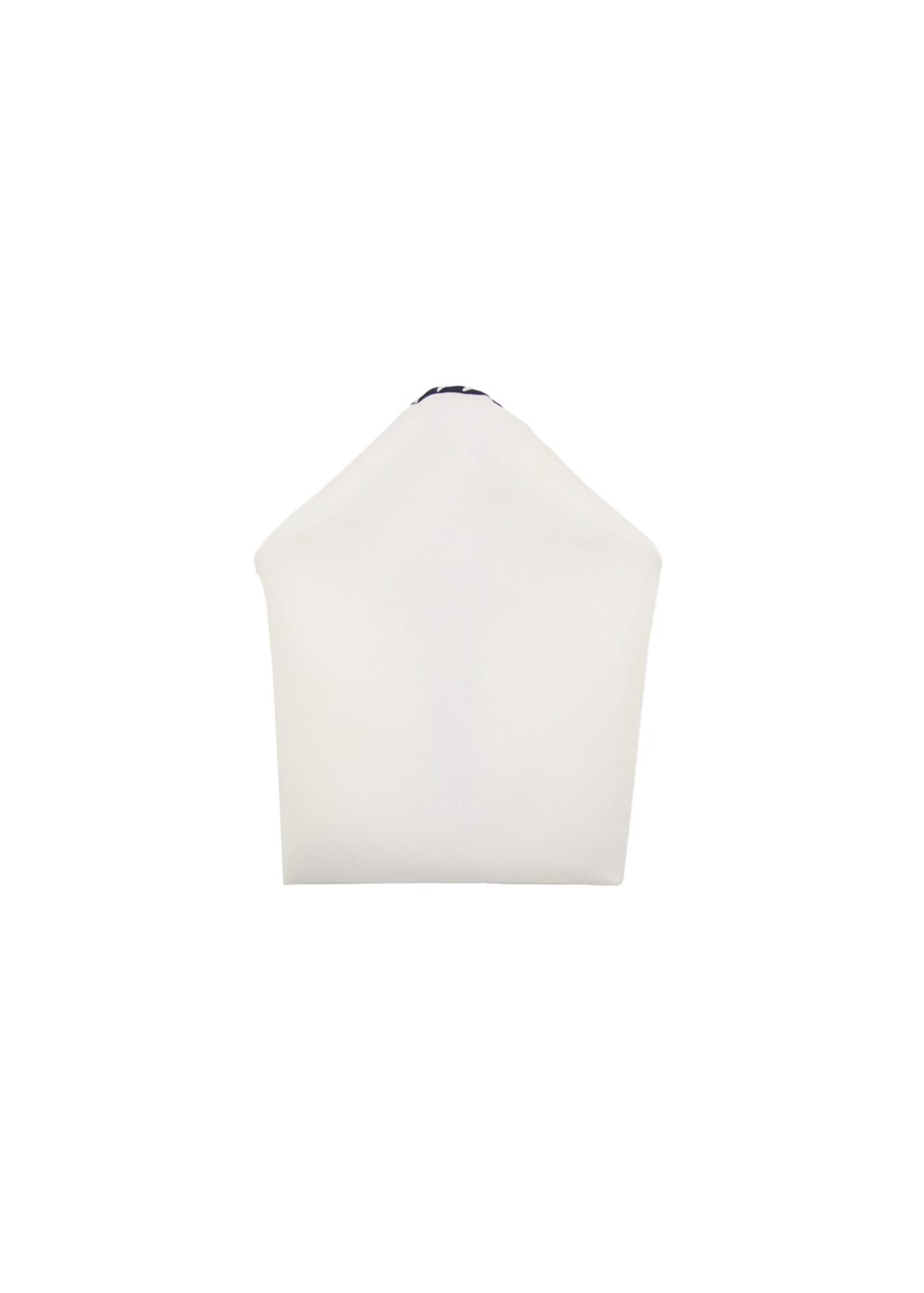 MANGO MAN Pocket Square 'Bordon' in White: front