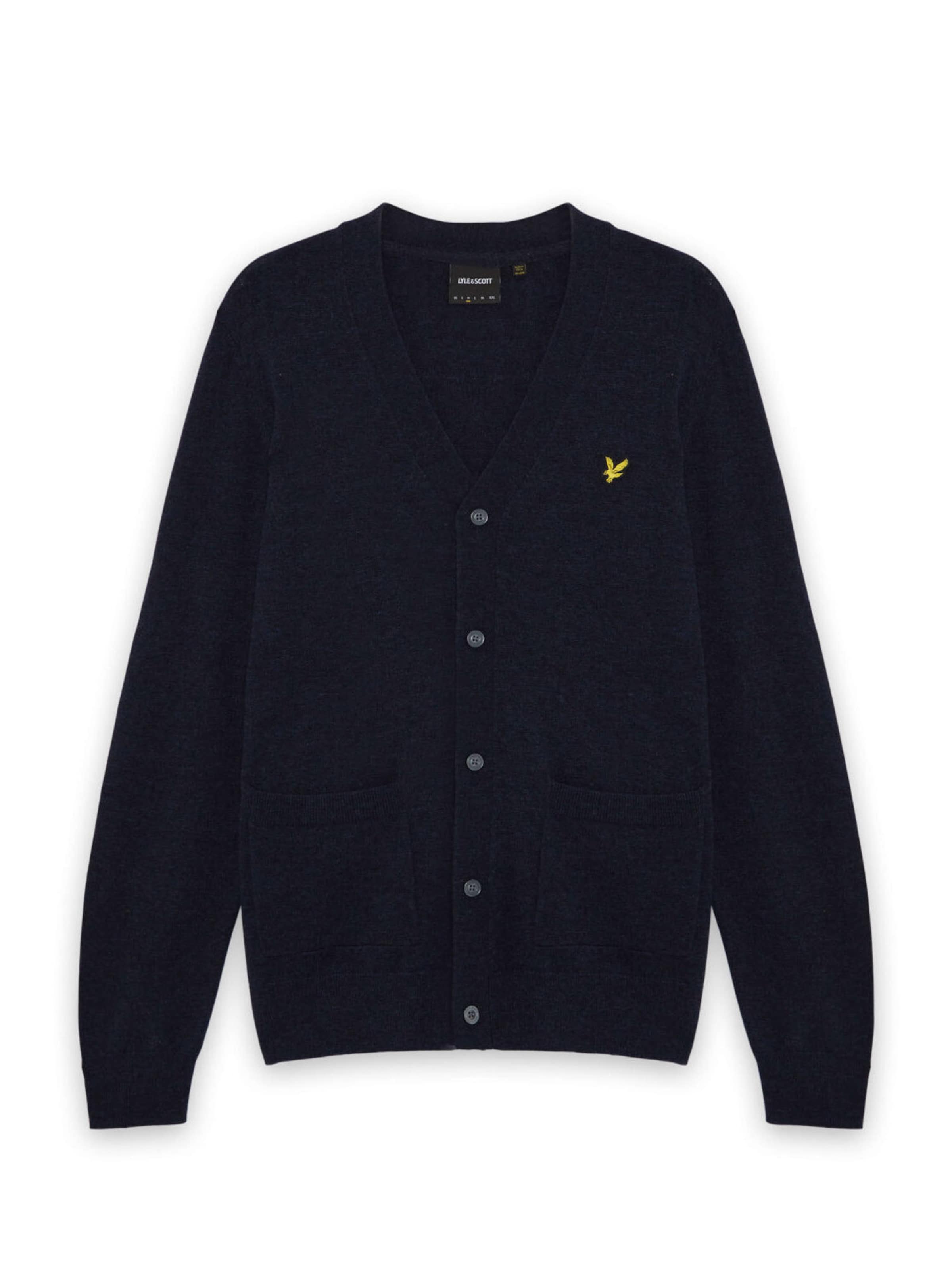 Lyle & Scott Knit Cardigan in Blue: front