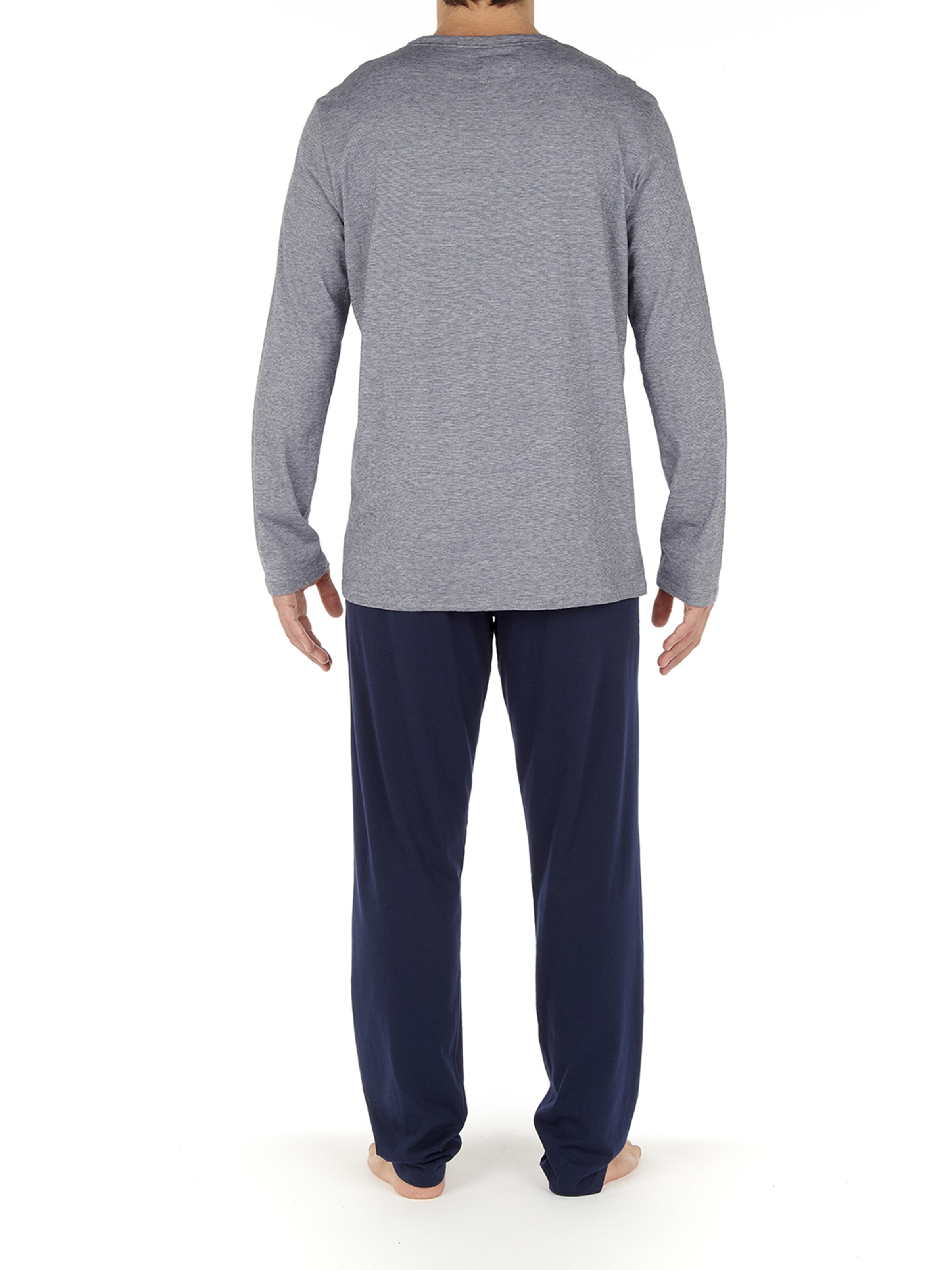 Männer Wäsche HOM Long Sleepwear ' Cotton Comfort ' in Blaumeliert - QD49566