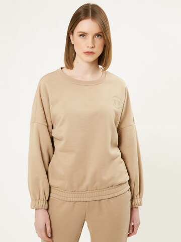 Influencer Sweatshirt in Beige: voorkant