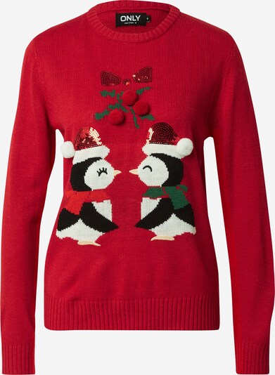 ONLY Sweater 'XMAS' in Green / bright red / Black / White, Item view