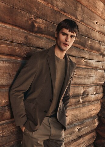 MANGO MAN Slim fit Suit Jacket 'Asti' in Brown