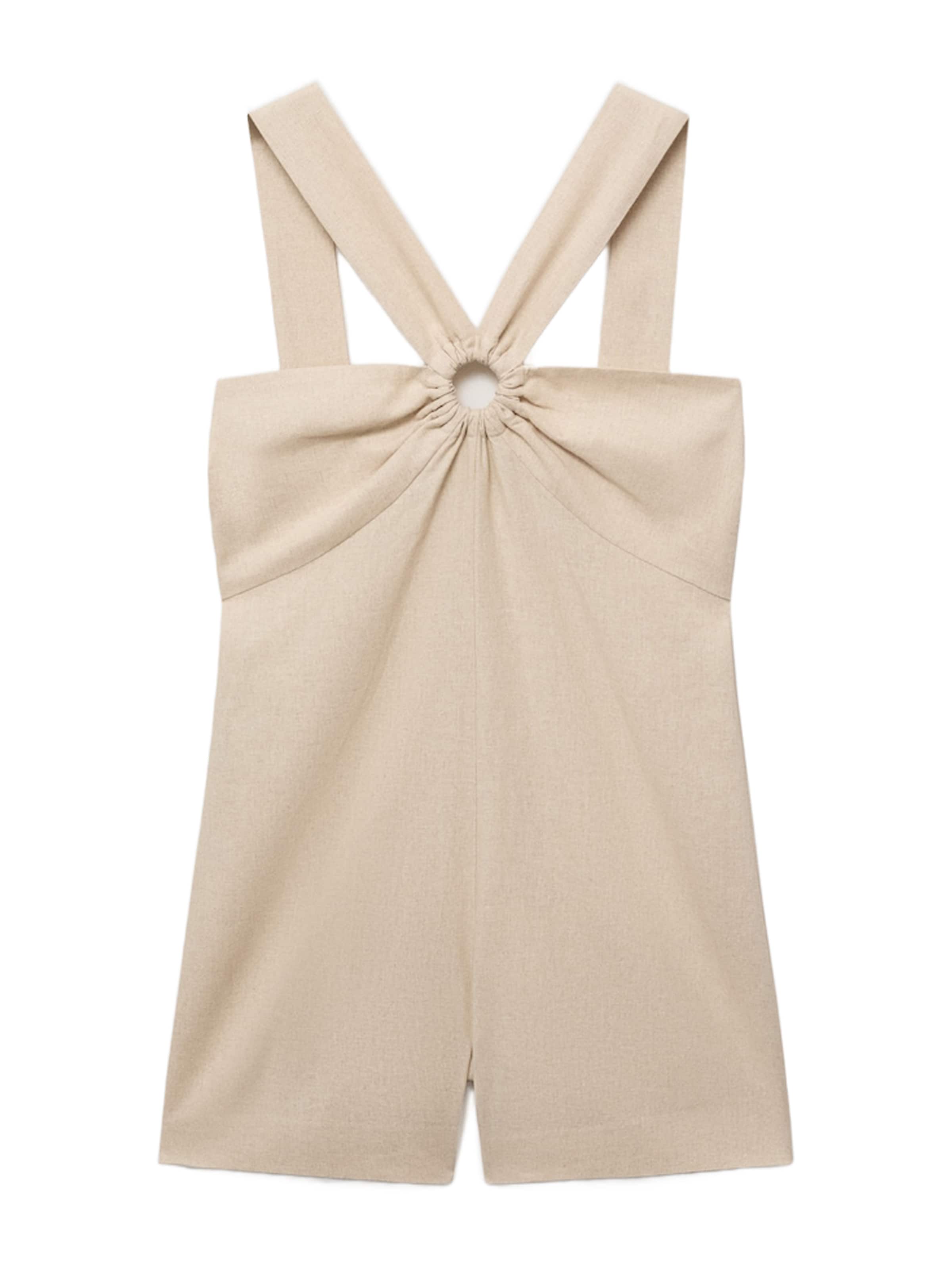 MANGO Jumpsuit 'SUPER' i beige: framsida