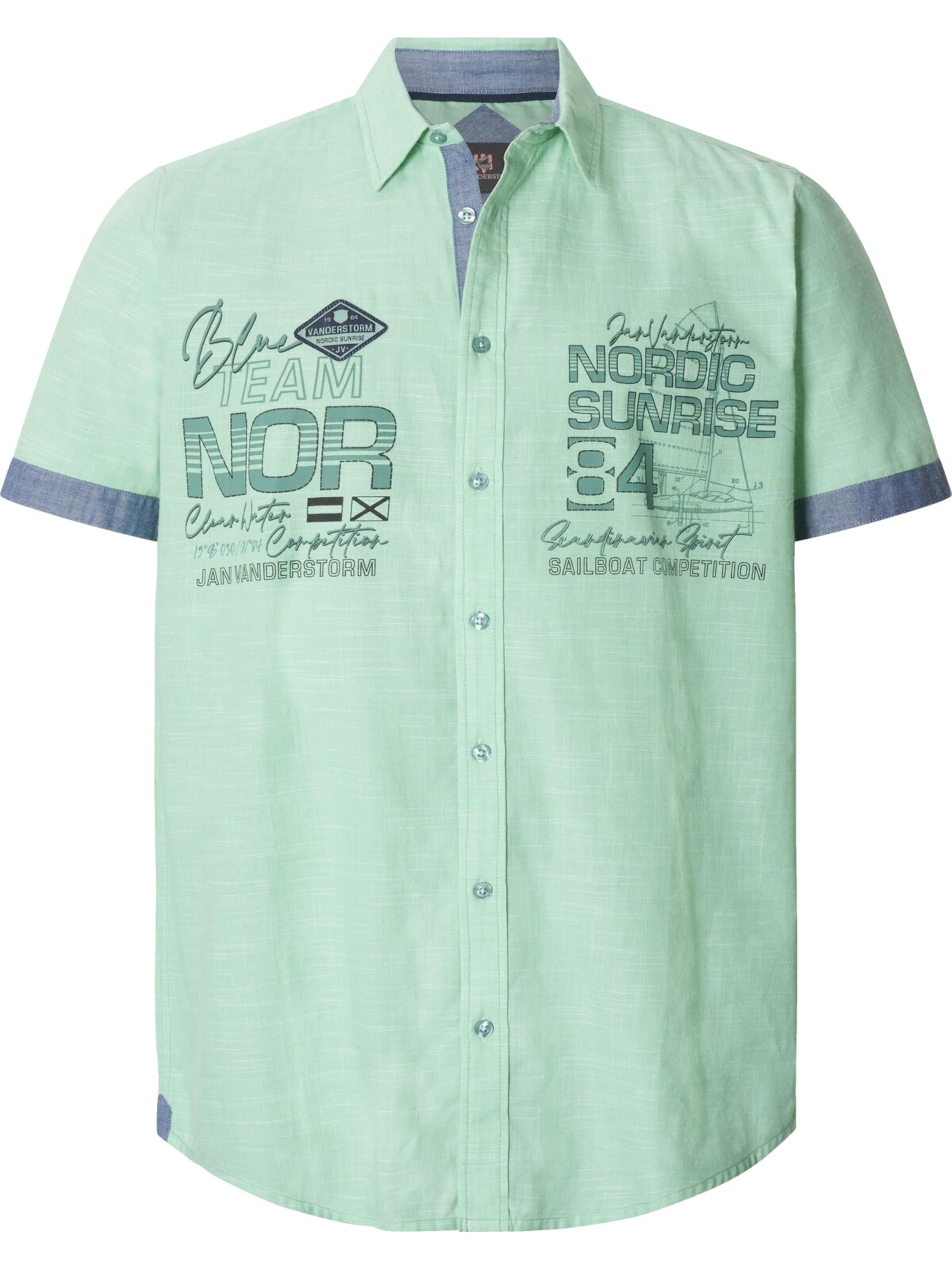 Jan Vanderstorm Comfort fit Button Up Shirt 'Fapher' in Green: front