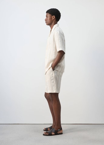 MANGO MAN Comfort fit Button Up Shirt 'Malta' in Beige