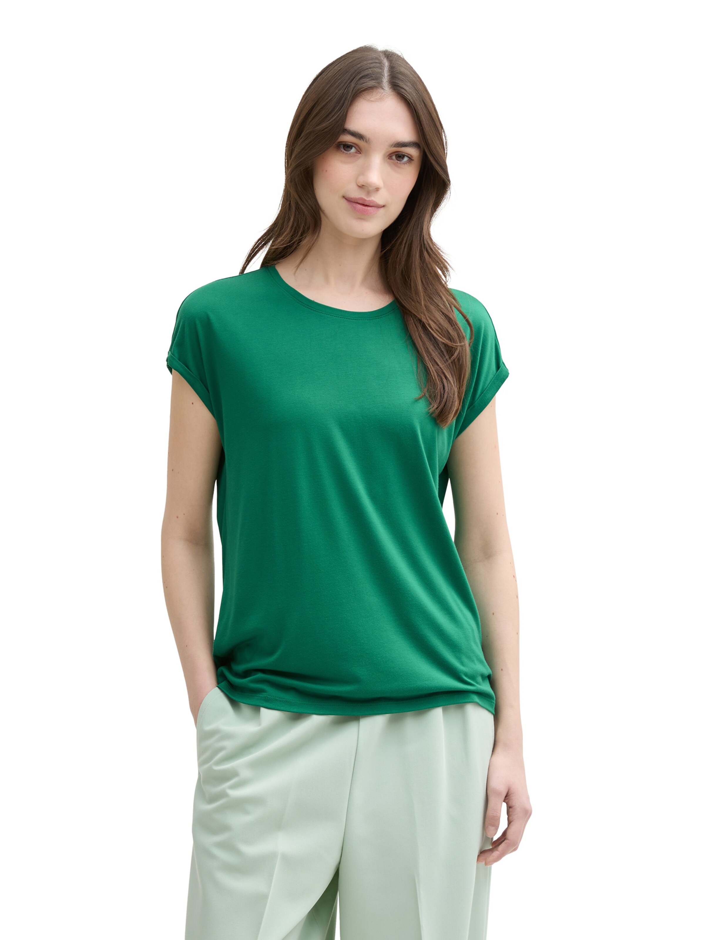 Tricou de la TOM TAILOR DENIM pe verde: față