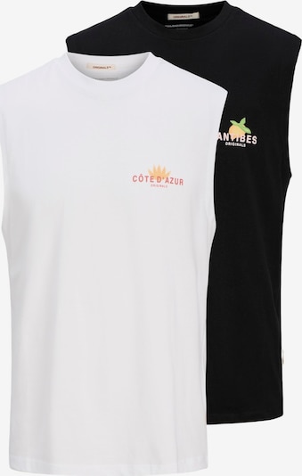 XS dydžio Marškinėliai 'JORCANGGU' iš JACK & JONES, spalva – juoda / balta, Prekių apžvalga