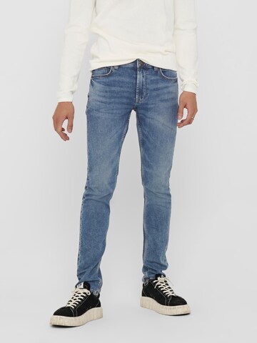 Coupe slim Jean 'Loom' Only & Sons en bleu : devant