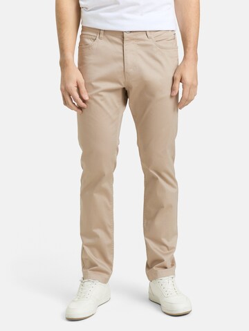TOM TAILOR Slimfit Broek 'Josh' in Beige: voorkant