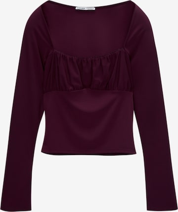T-shirt Pull&Bear en rouge : devant