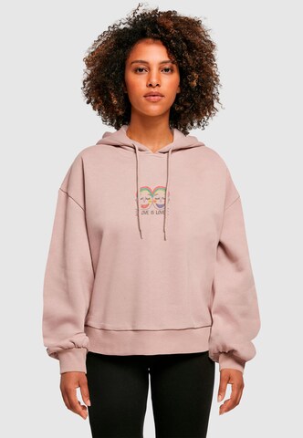 Merchcode Sweatshirt 'Love Figures' in Roze: voorkant