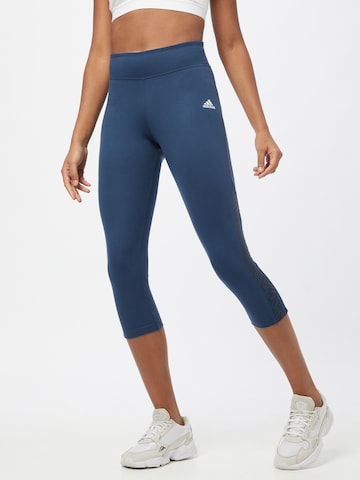 ADIDAS PERFORMANCE Skinny Workout Pants in Blue: front