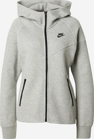 Nike SportswearPrijelazna jakna 'TECH FLEECE' - siva boja: prednji dio