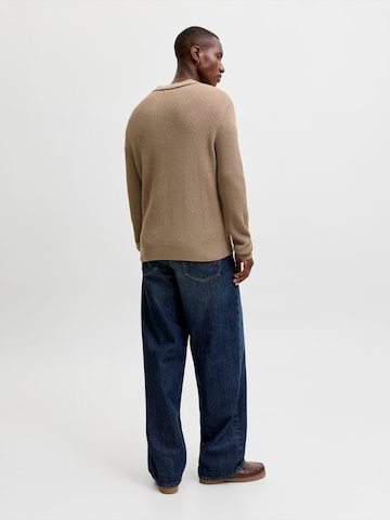 JACK & JONES Svetr 'JJPANNEL' – hnědá