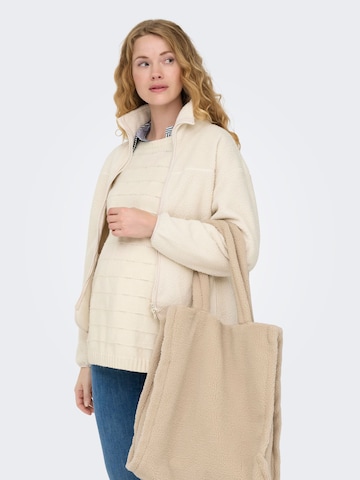 Only Maternity Fleecejacke 'OLMMAMA' in Beige: Vorderseite