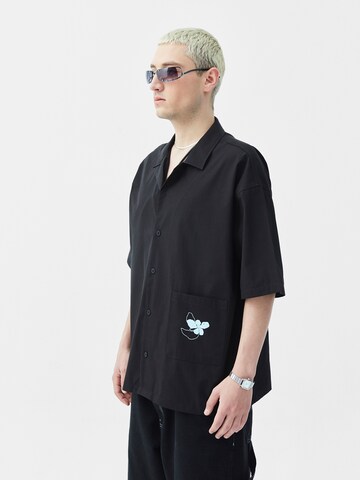 VAMOS CLO Comfort fit Overhemd 'Plumbago' in Zwart