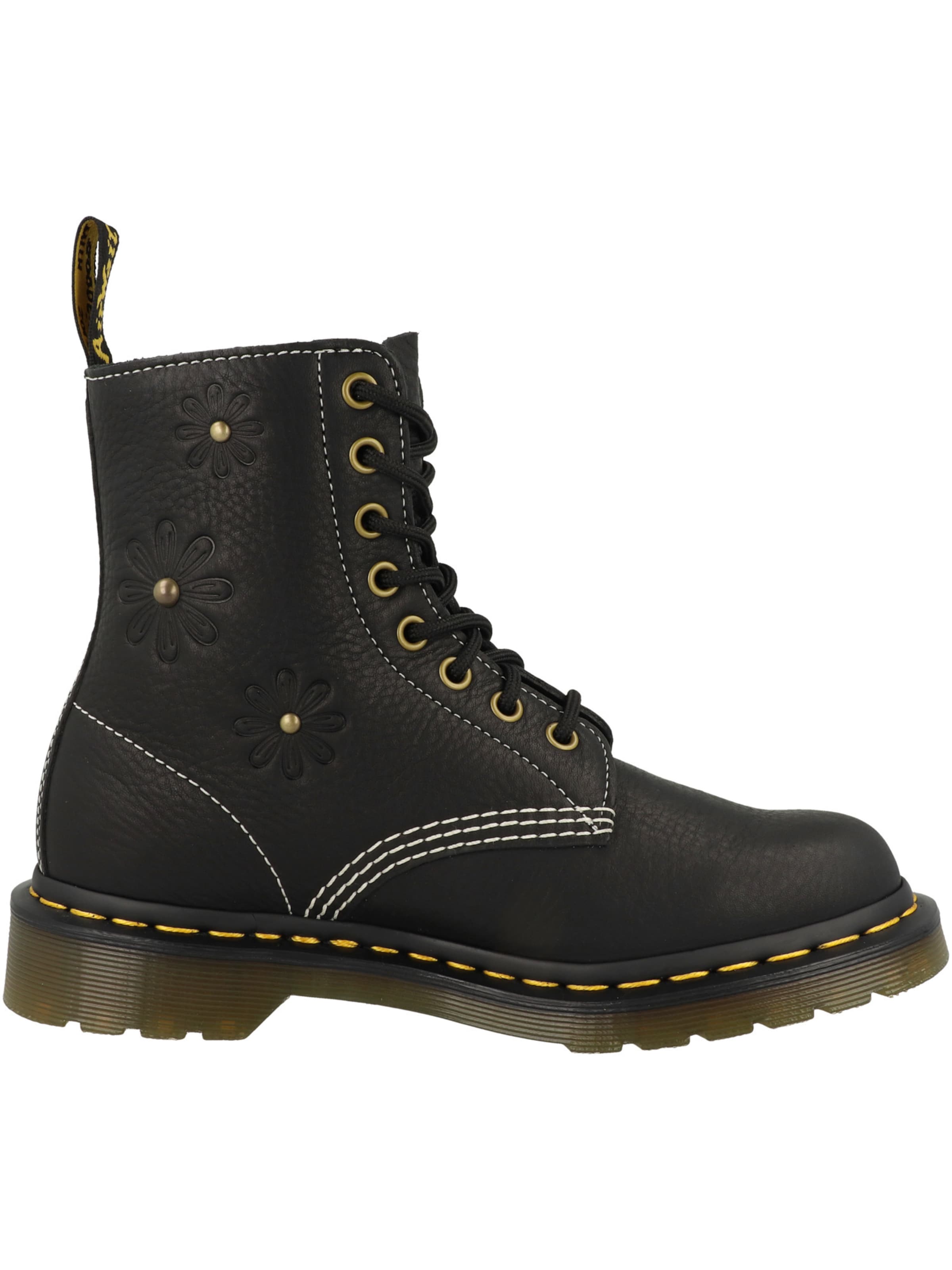 Dr. Martens Schnürstiefelette '1460 Pascal Flower' in Schwarz