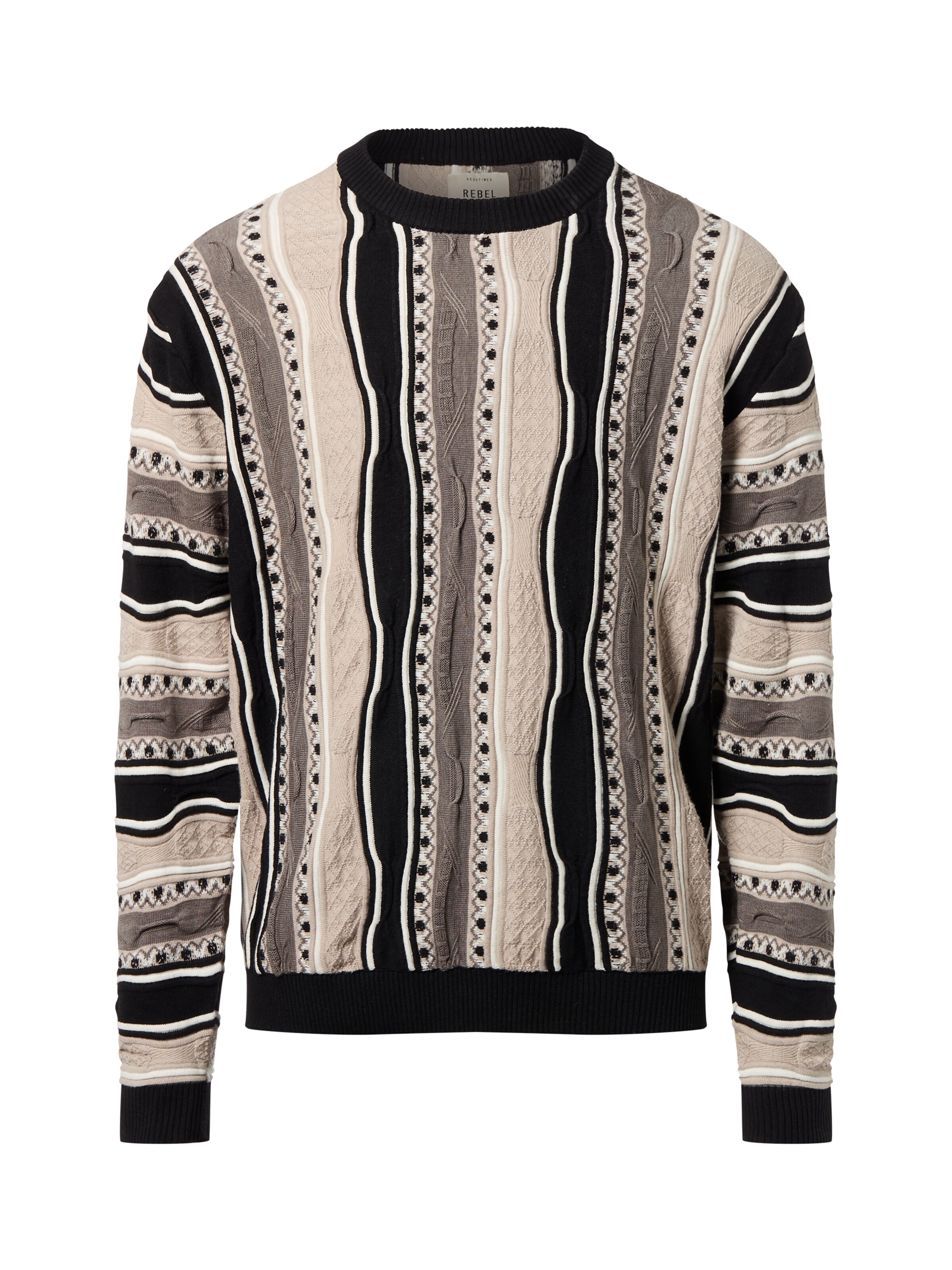 Redefined Rebel Trui 'Teton' in Zwart: voorkant