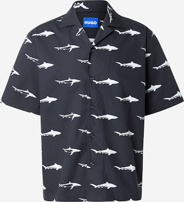 HUGO Button Up Shirt 'Eligino' in Black: front