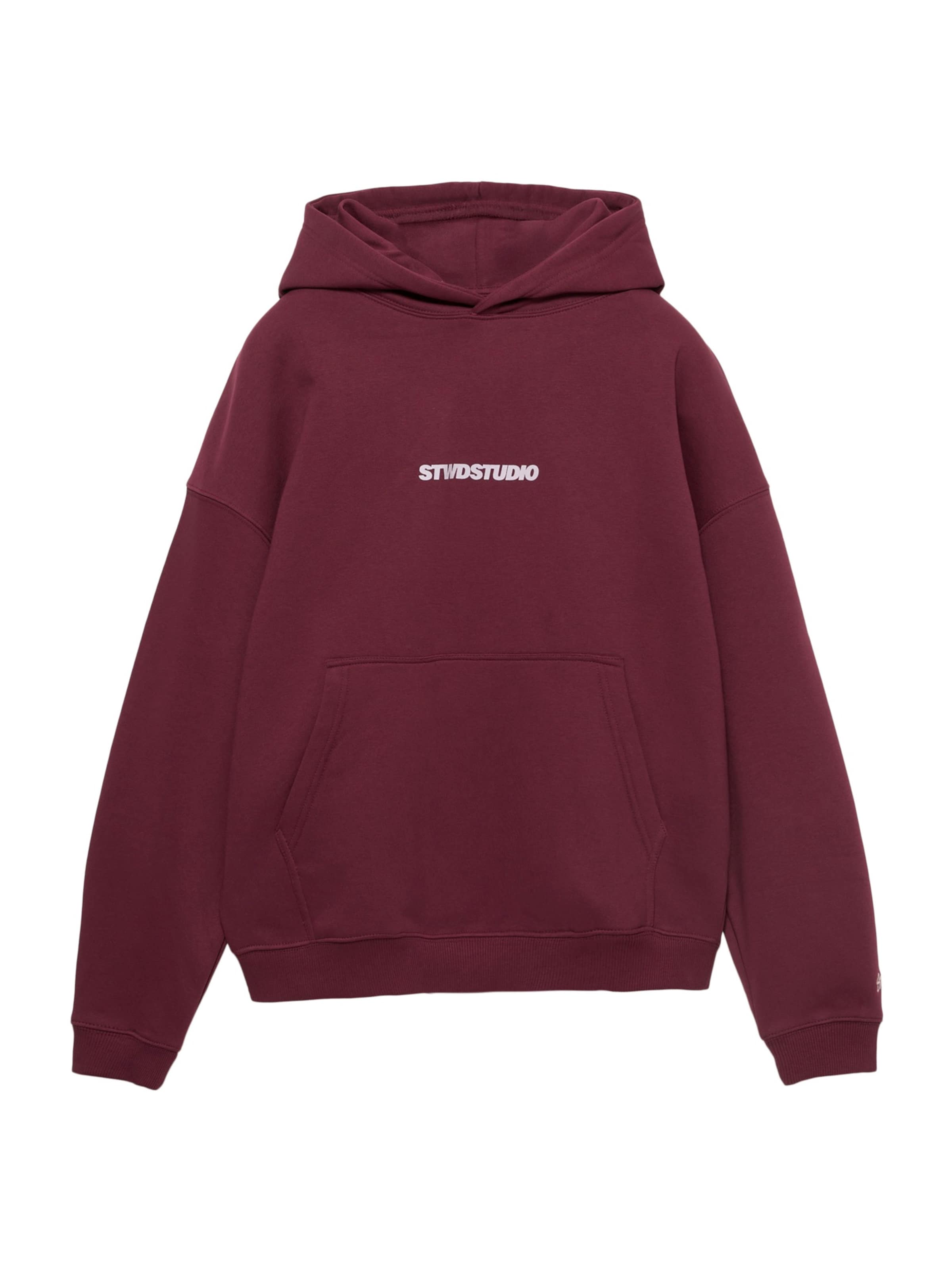 Felpa 'STWD' Pull&Bear di colore giallo pastello / grigio chiaro / borgogna, Visualizzazione prodotti