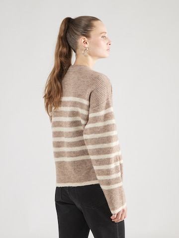 PIECES Pullover 'LINE' in Braun