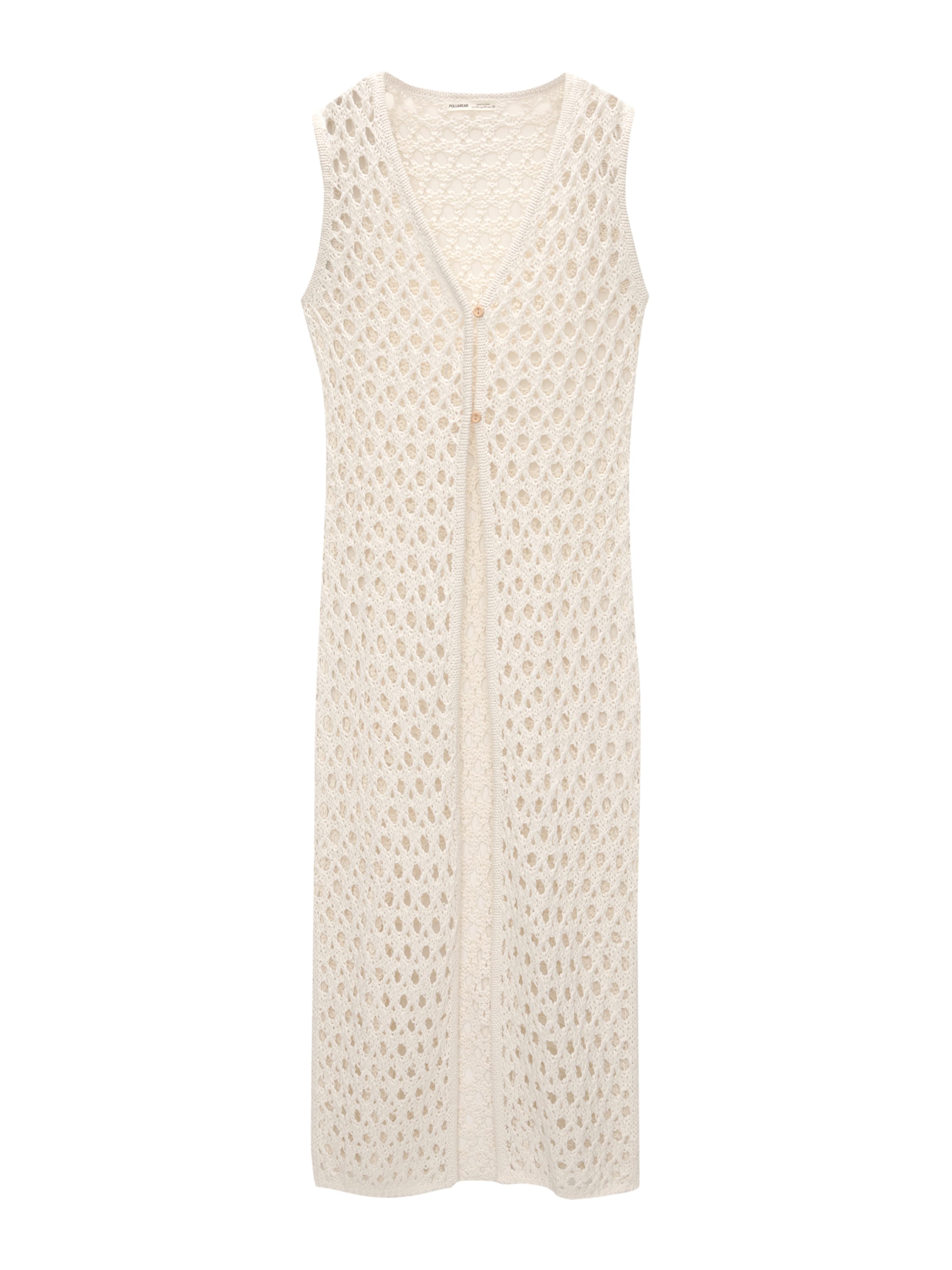 Pull&Bear Pletená vesta – béžová: přední strana