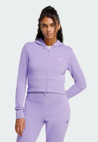 ADIDAS SPORTSWEAR Athletic Zip-Up Hoodie 'Seasonal Essentials' in Purple: front