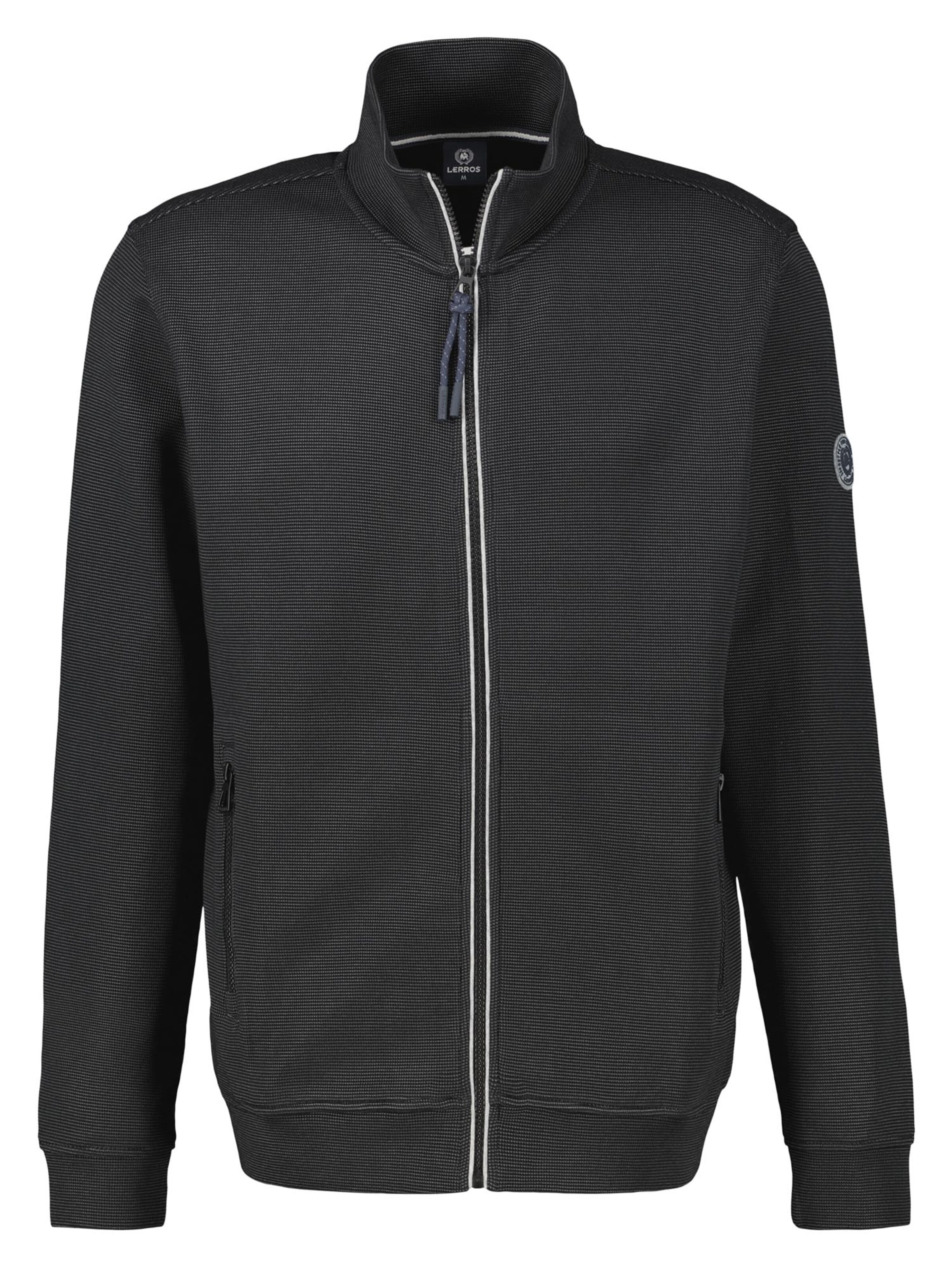 LERROS Zip-Up Hoodie 'Basic' in Black: front