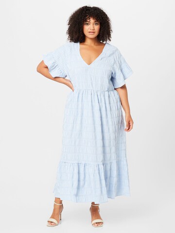 Object Curve Dress 'AZANA' in Blue: front