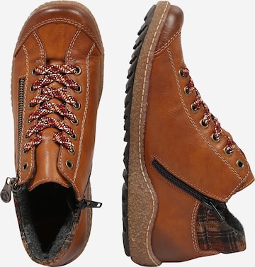 Rieker Lace-Up Ankle Boots in Brown