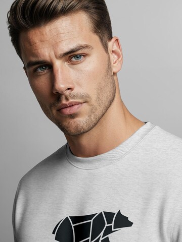 Neverless Sweatshirt 'Bär Lineart Polygon' in Grey