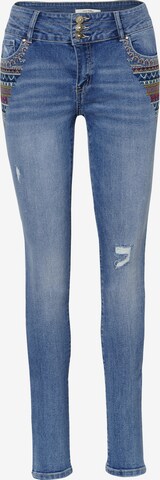 KOROSHI Slimfit Jeans in Blauw: voorkant