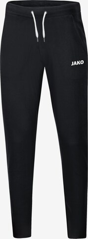 JAKO Tapered Workout Pants in Black: front