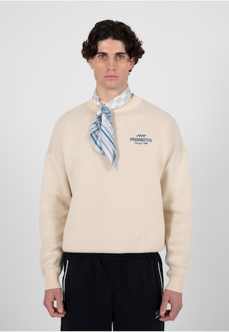 Sweat-shirt 'Vortex' Prohibited en beige : devant