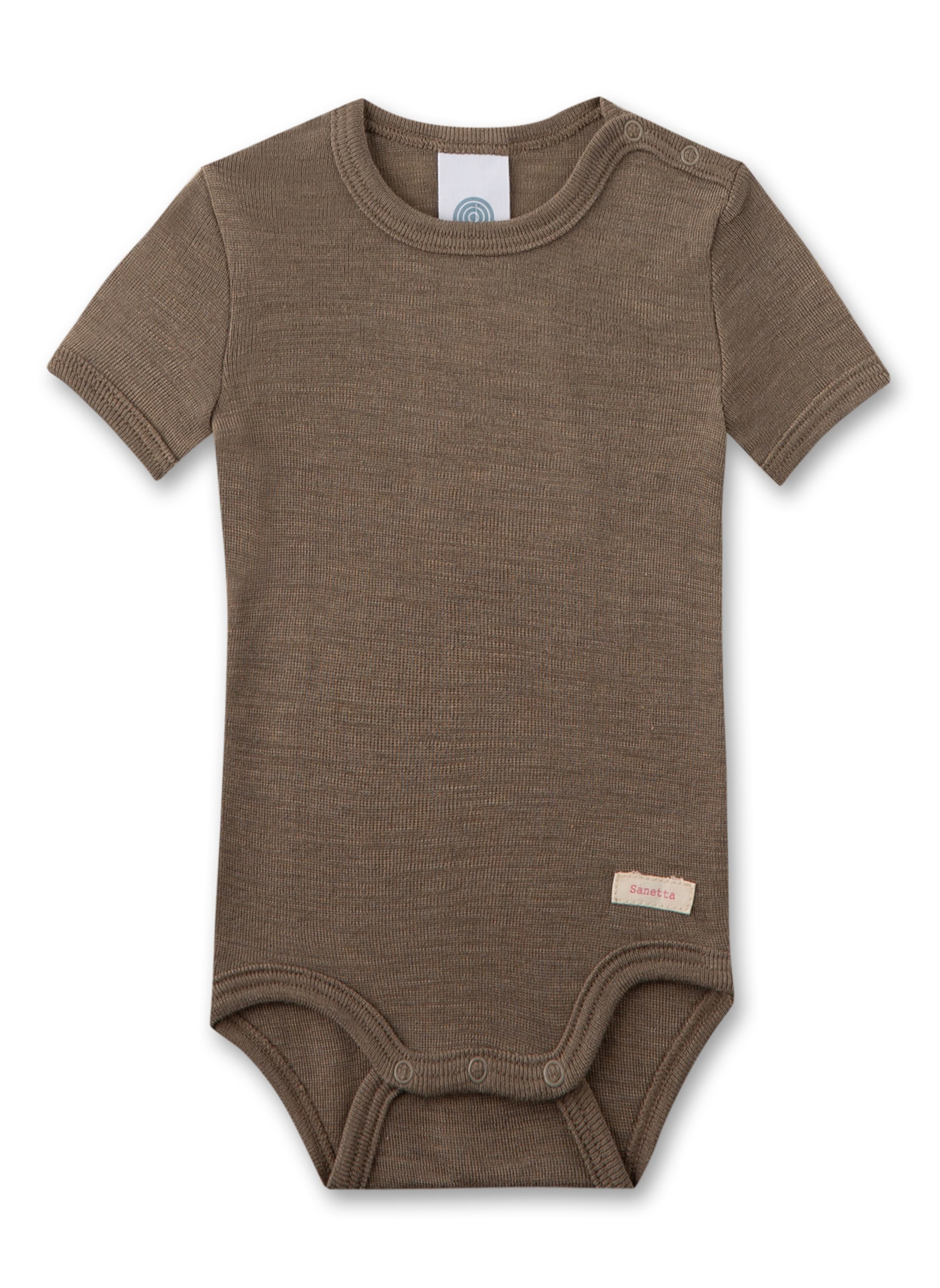 Tutina / body per bambino di Sanetta in beige: frontale